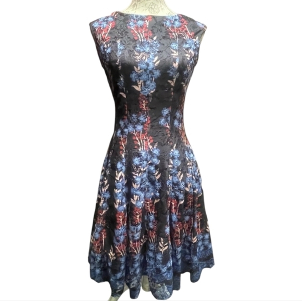 Roz & Ali Floral Lace Overlay Skater Fit n Flare‎ Dress Party Plus Size 22 2X 3X